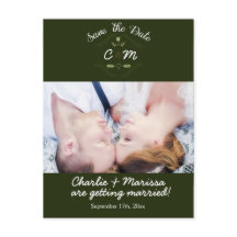 素朴リースフォレスト日付の写真はがきを保存