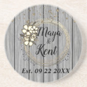 素朴リースフローラ結婚グリッター コースター (正面)