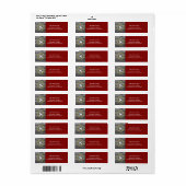 素朴リースモノグラムの差出人住所ラベル ラベル (フルシート)