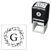 素朴リースモノグラム自己インキングスタンプ セルフインキングスタンプ (インサイチュ)