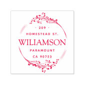 素朴リースヴィンテージレタリング差出人住所 セルフインキングスタンプ (デザイン)