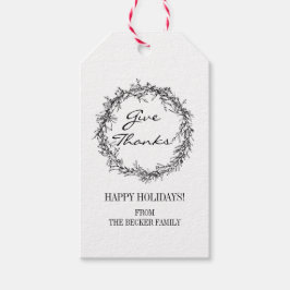 素朴リース与え感謝してい感謝祭ラベル ギフトタグ