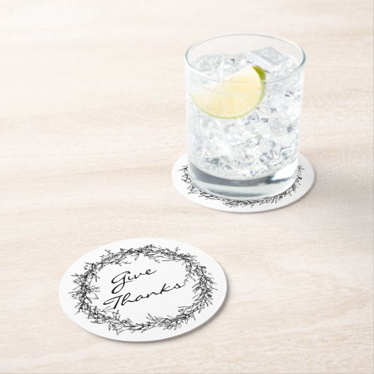 素朴リース与え感謝祭コースター ラウンドペーパーコースター (インサイチュ)