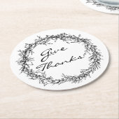 素朴リース与え感謝祭コースター ラウンドペーパーコースター (アングル)