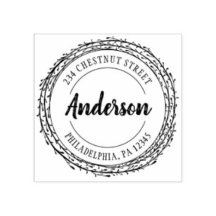 素朴リース差出人住所 ラバースタンプ