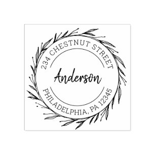 素朴リース差出人住所 ラバースタンプ