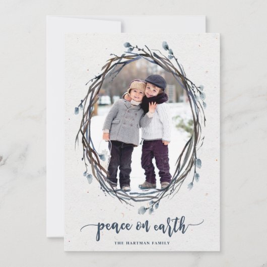 素朴リース平和オン・アース写真海軍 シーズンカード (正面)