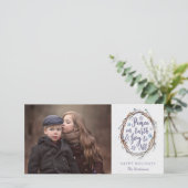 素朴リース平和オン・アース・クリスマスフォト シーズンカード (スタンド正面)