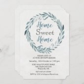 素朴リース水彩引っ越し祝いパーティー招待状 招待状 (正面/裏面)