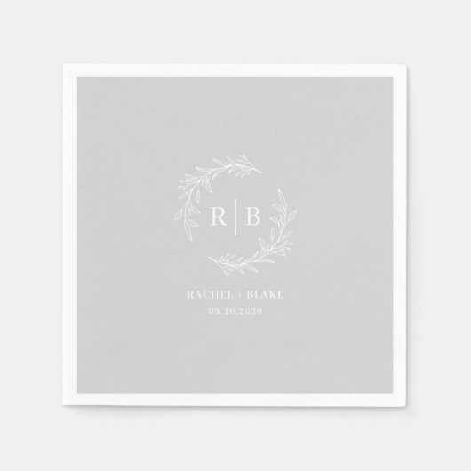 素朴リース結婚のリハーサル婚約パーティ スタンダードカクテルナプキン (正面)