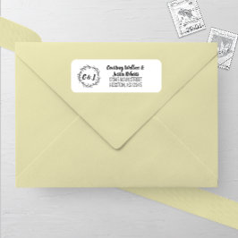 素朴リース結婚差出人住所 ラベル