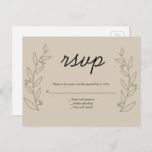 素朴リース結婚式の出欠はがき インビテーションポストカード (正面/裏面)