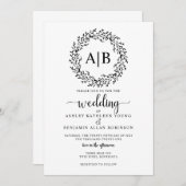 素朴リース結婚式招待状 招待状 (正面/裏面)