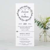 素朴リース結婚式招待状rsvp添付 招待状 (スタンド正面)
