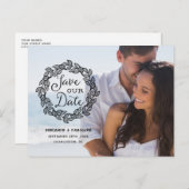 素朴リース | 書道の写真の日付の保存 案内ポストカード (正面/裏面)