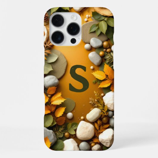 素朴リーフとストーン iPhoneケース (裏面)
