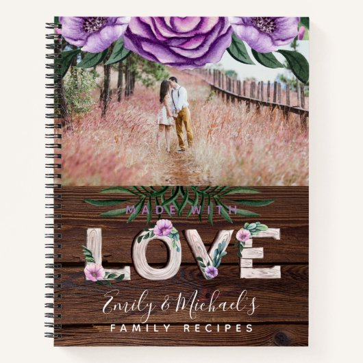 素朴レシピ本家宝結婚機の写真贈り物 ノートブック (正面)
