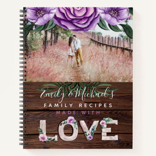 素朴レシピ本家宝結婚機の写真贈り物 ノートブック (正面)