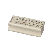 素朴レタリングの姓の四角形の住所 ラバースタンプ (スタンプ)