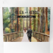 素朴レッドウッド結婚フォレスト 三つ折り招待状 (内部最初)