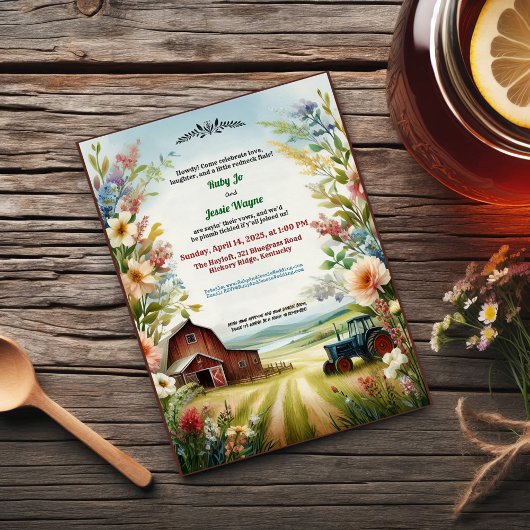 素朴レッドネックの国結婚側 招待状