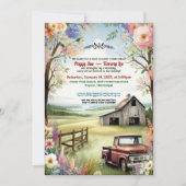 素朴レッドネックの国結婚側 招待状 (正面)