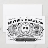 素朴レトロキッズフォト結婚式招待状Kraft 招待状 (正面/裏面)