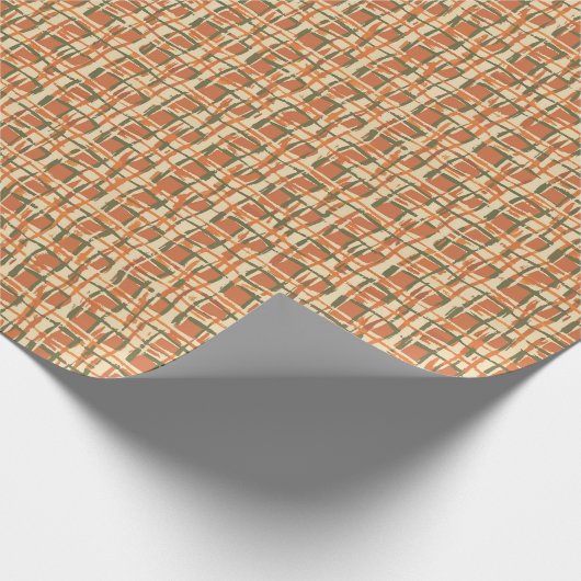 素朴レトロタータンチェック柄ギフト ラッピングペーパー (角)