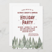 素朴レトロツリーズカンパニーホリデーパーティー 招待状 (正面/裏面)