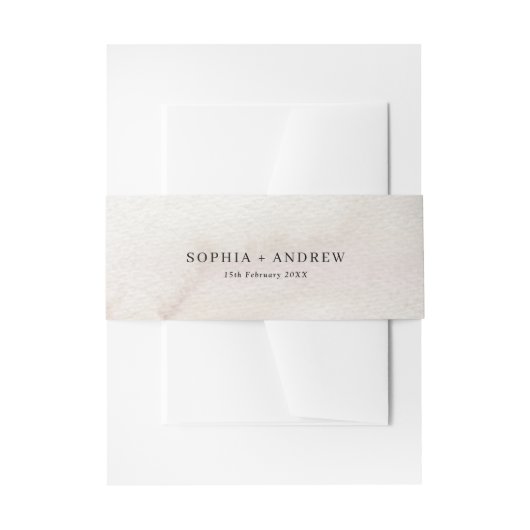 素朴レトロ水の色結婚の 招待状ベリーバンド (正面例)