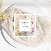 素朴レトロ水彩野結婚花 スタンダードカクテルナプキン