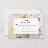 素朴レトロ水彩野結婚花 出欠カード (正面)