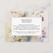 素朴レトロ水彩野花結婚詳細 エンクロージャーカード (正面)