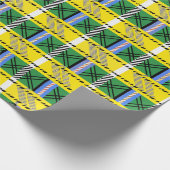 素朴レトロ絵を描格子模様ギフト ラッピングペーパー (角)