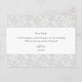 素朴レースエレガントは僕のメイド・オブ・オーナー(花嫁付き添い人)だ インビテーションポストカード (裏面)