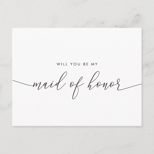 素朴レースエレガントは僕のメイド・オブ・オーナー(花嫁付き添い人)だ インビテーションポストカード (正面)