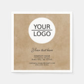 素朴ロゴを追加するカスタム文字 スタンダードカクテルナプキン (正面)