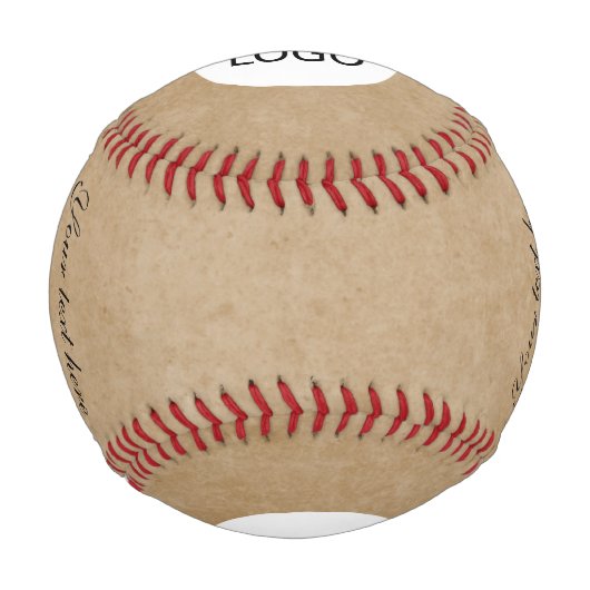 素朴ロゴを追加するカスタム文字 野球ボール (裏面)