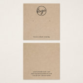 素朴ロゴモダンイヤリングホルダーカード (正面&裏面)