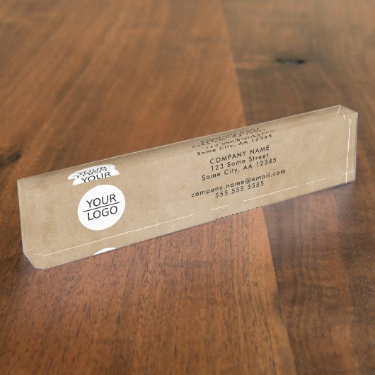 素朴ロゴ会社の追加 デスクネームプレート (側面)