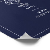 素朴ロブスターダークブルービーチ結婚式へようこそ ポスター (角)