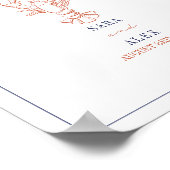 素朴ロブスターレッド&ブルービーチ結婚式へようこそ ポスター (角)