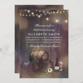 素朴ワイナリーライツワインテイスティングブライダルシャワー 招待状 (正面/裏面)