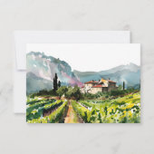 素朴ワイナリー横結婚面図 サンキューカード (裏面)