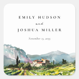 素朴ワイナリー横結婚面図 スクエアシール