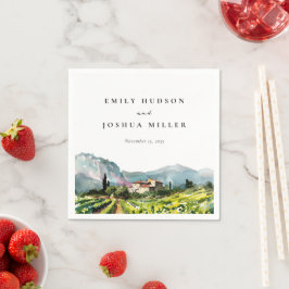 素朴ワイナリー横結婚面図 スタンダードカクテルナプキン