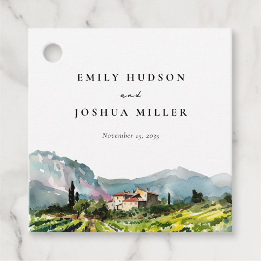 素朴ワイナリー横結婚面図 フェイバータグ (正面)