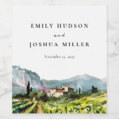 素朴ワイナリー横結婚面図 ワインラベル (シングルラベル)