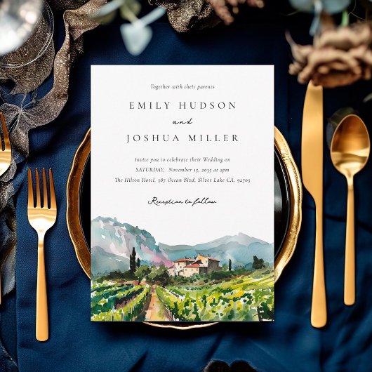 素朴ワイナリー横結婚面図 招待状