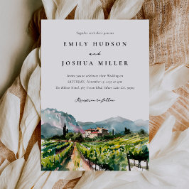 素朴ワイナリー横結婚面図 招待状